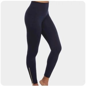Spanx-Seamless Black High Rise
Leggings with Gold Zipper- size M